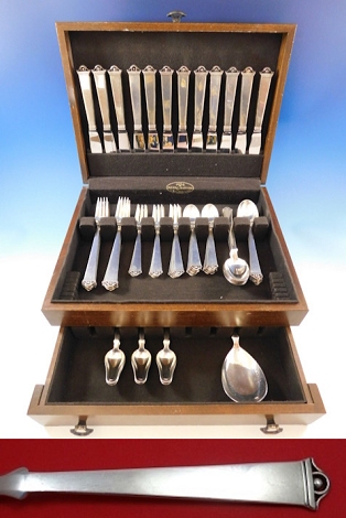 Vendome by Peter Hertz Danish Sterling Silver Flatware Set for 12 Service 73 Pcs